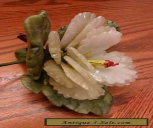 Item Beautiful Vintage Carved Jade Leaf flower for Sale