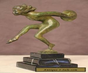 Item French BRONZE ART DECO DANCER STATUE nude lady sculpture marble Bourain Nymph for Sale