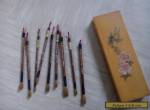 Nine vintage Chinese calligraphy brushes with box for Sale