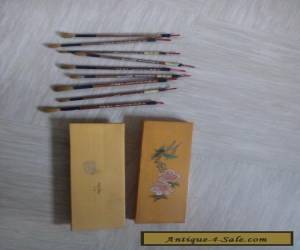 Item Nine vintage Chinese calligraphy brushes with box for Sale