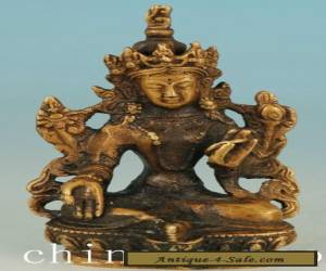 Item Asian Chinese Tibet Old Brass Handmade Carved Kwan-yin Collect Buddha Statue  for Sale