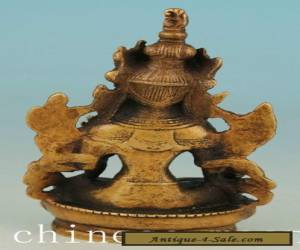 Item Asian Chinese Tibet Old Brass Handmade Carved Kwan-yin Collect Buddha Statue  for Sale