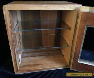 Item Vintage Sterilizer Barber / Medical Wooden Cabinet / Wood Box with Glass shelves for Sale