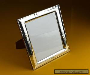 Item Beautiful Vintage Sterling Silver Photo Frame on Solid Wood base, European Made for Sale