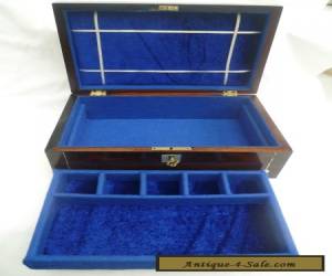 Item ANTIQUE ROSEWOOD JEWELLERY BOX WITH MOP AND SLIVER STRINGING for Sale