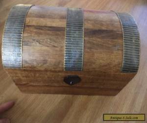 Item Large Brass  decorated  wooden box treasure chest shaped for Sale