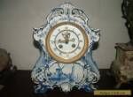 Antique French Clock Delft Style ceramic case for Sale