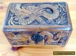 Vintage Carved Wooden Box with Dragon Design  for Sale