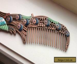 Item Art Nouveau Copper Vintage Peacock Hair Comb for Sale