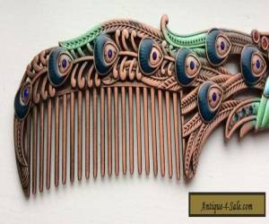 Item Art Nouveau Copper Vintage Peacock Hair Comb for Sale