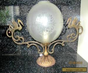 Item ART NOUVEAU FRENCH BRONZED LAMP UNIQUE MASSIVE GLOBE  for Sale