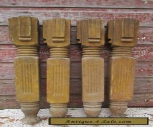 Item Antique Set of 4 Matching Ornate Oak Wood Table Legs  for Sale