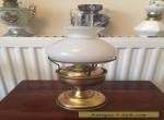 Small vintage brass oil lamp with shade Working order for Sale