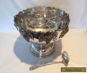 Item Vintage Silver Plated Pedestalled Punch Bowl Wine Champagne Ladle for Sale