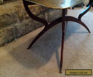 Item Mid Century Danish Modern Vintage Spider Leg Table Base Ornate Brass Top Table for Sale
