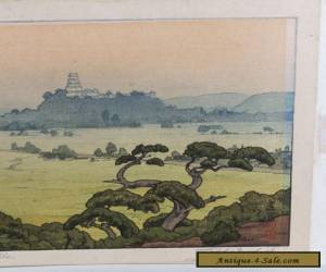 Item Toshi Yoshida Signed Japanese Woodblock Print - "Shirasagi Castle"  for Sale