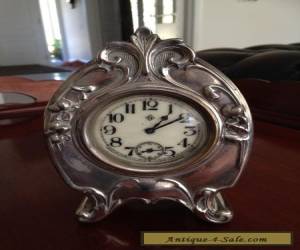 Item Antique Mantle Silver Clock for Sale
