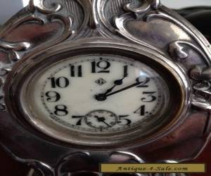 Item Antique Mantle Silver Clock for Sale