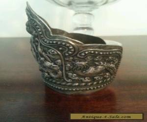 Item BEAUTIFUL VERY OLD CHINESE SILVER BUDDHA CUFF for Sale