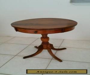 Item Vintage Antique Federal Style Solid Walnut 1 Drawer Drum Table / Lamp Table for Sale