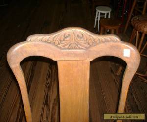 Item Oak T Back Chair Dining Room Turn of Century for Sale