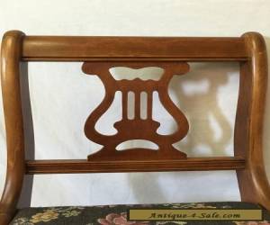 Item  Beautiful Antique Vintage Needlepoint  Wood Harp Lyre Chair  for Sale