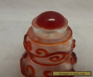 Item Antique Red Cameo Peking Glass Snuff Bottle Dragon Pattern for Sale