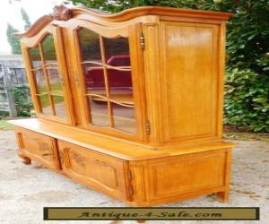 Item Vtg Louis XV Style French Oak Cupboard Display Cabinet Antique Carved Wood w Key for Sale