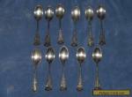 ELEVEN STERLING SILVER WHITING SPOONS LION MARK MONOGRAM  for Sale