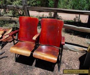 Item 2 ANTIQUE VINTAGE AMERICAN SEATING CO. WOOD MOVIE THEATER CHAIR SEATS !!! for Sale