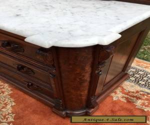 Item Beautiful Victorian Walnut Marble Top Dresser With Mirror for Sale