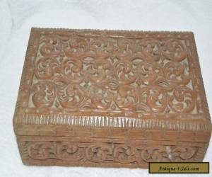 Item Vintage Hand Carved Wooden Box for Sale
