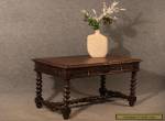Antique Desk Library Writing Table Side Hall Victorian English Carved Oak c1870 for Sale