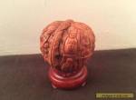 Antique Hediao Chinese WALNUT SHELL Carving - Buddhist Monks Lohan Figures for Sale