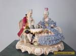 DRESDEN ORIGINAL GERMANY PORCELAIN FIGURINE COUPLE PLAYING CHESS POST 1940 for Sale