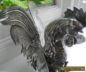 Item Large Vintage Silver Plated Fighting Cock & Peahen No Reserve for Sale
