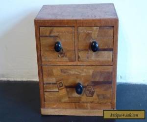 Item Vintage/Antique small Wooden Chest Of  Drawers  Apprentice Marquetry Piece. for Sale
