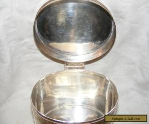 Item VINTAGE ANTIQUE SILVER PLATED TEA CADDY LIDDED BOX OVAL SHAPE for Sale