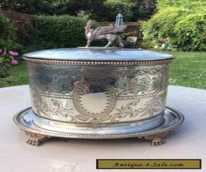 Item Antique Silver plated biscuit barrel box hukin Heath for Sale