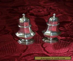 Item Pair of Hallmarked Silver Salt and Pepper Pots  for Sale