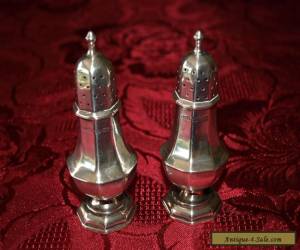 Item Pair of Hallmarked Silver Salt and Pepper Pots  for Sale