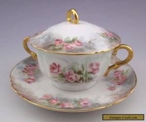 Item Antique Limoges Haviland CFH GDM Covered Bouillon Cup and Saucer #6 for Sale