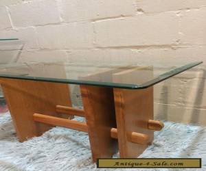 Item Vintage Mid Century Modern Side Table Danish Teak Wood Glass for Sale