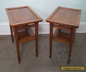 Item Quality Mid Century Modern Pair of Walnut Side Tables for Sale
