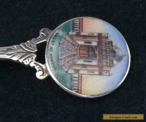 Item Antique solid silver and enamel spoon - Court of honour 1908 for Sale