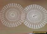 VINTAGE CROCHET  2 DOILIES - Coats Cotton 23.5 cm Ecru/beige colour  craft hats  for Sale