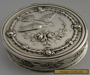 Item BEAUTIFUL FRENCH SILVER PILL BOX c1900 ANTIQUE for Sale