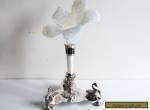 Antique SILVER Plated & Glass ~ EPERGNE ~ Swan Stand & Vase  for Sale