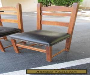 Item Antique Stickley Mission Style Set of 4 Ladder Back Oak Dining Chairs Craftsman for Sale