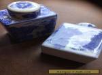 PAIR Vintage Chinese Blue and White Porcelain Square Vase for Sale
